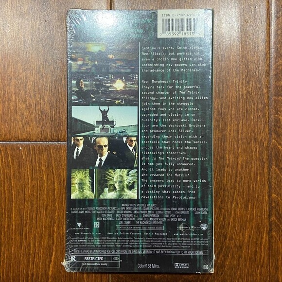 MATRIX RELOADED (VHS Tape, 2003) FACTORY SEALED! Keanu Reeves Wachowskis - Picture 3 of 5